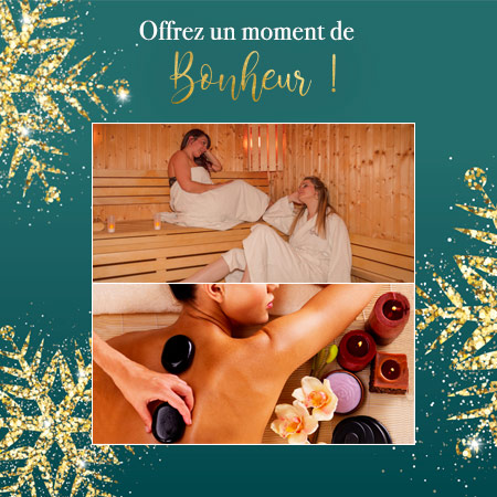 Offres de Noël , Instant chaleureux : hammam, sauna et un modelage aux pierres chaudes